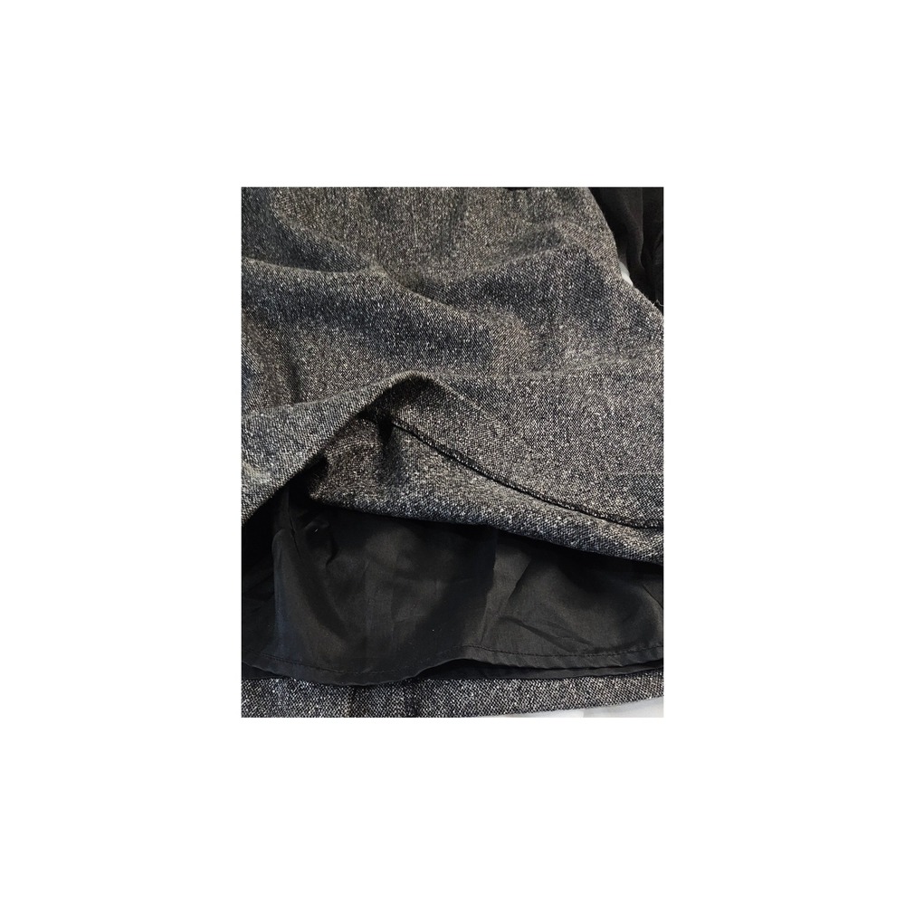 Ann Taylor Loft Black Ruffle Top Grey Wool Blend Tweed Skirt Sheath Dress Size 0 - Picture 3 of 8